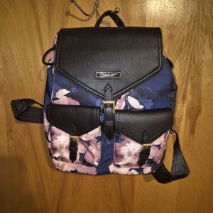 Women's Floral Backpack with Black Accents